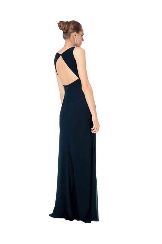 Shop Long Chiffon V-Neck Sleeveless Bridesmaid Dress with Large Keyhole Back Sydney