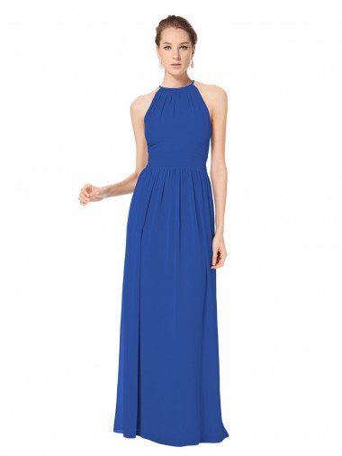 Shop Long Chiffon High-Neck Sleeveless Bridesmaid Dress Sydney
