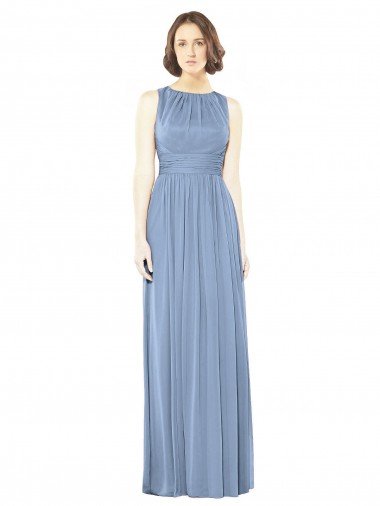 Open Keyhole Back Bateau Neck Chiffon Bridesmaid Dress Sydney