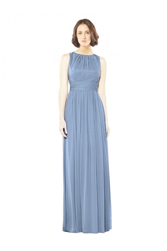 Open Keyhole Back Bateau Neck Chiffon Bridesmaid Dress Sydney