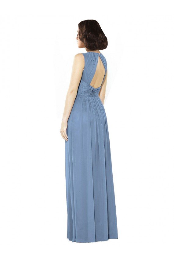 Open Keyhole Back Bateau Neck Chiffon Bridesmaid Dress Sydney