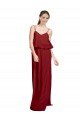 Shop Long Chiffon Bridesmaid Dress with Slim Straps and Open Back Sydney