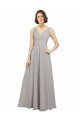 Shop Twist Shouder Full Chiffon Bridesmaids Dress with V-Neckline and V-Back Sydney