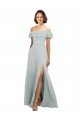 Luxe Chiffon Bridesmaids Dress with Off the Shoulder Flounced Neckline Sydney
