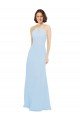 Floor Length Chiffon Bridesmaids Dress with Front Keyhole Neckline Sydney