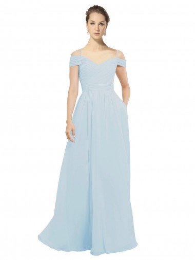Chiffon Bridesmaids Dress with Off the Shoulder Draped Neckline Sydney