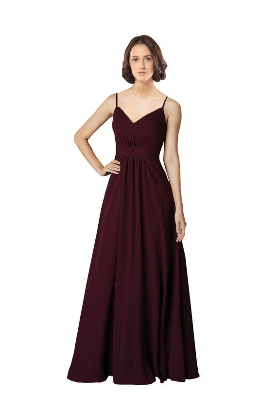 Shop V-Neck Chiffon Bridesmaid Dress with Twist Front Bodice Sydney
