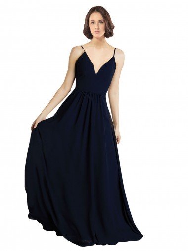 Shop Simple Chiffon Bridesmaid Dress with Deep V-Neckline Sydney