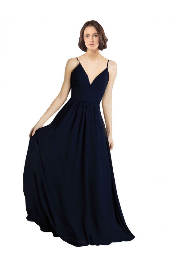 Shop Simple Chiffon Bridesmaid Dress with Deep V-Neckline Sydney