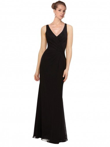 Open V-Back Chiffon Bridesmaids Dress with V-Neckine Sydney