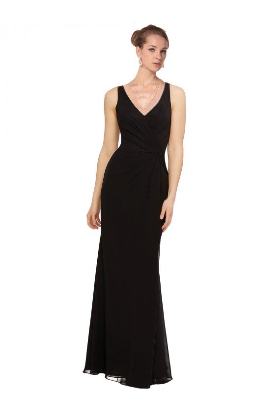 Open V-Back Chiffon Bridesmaids Dress with V-Neckine Sydney