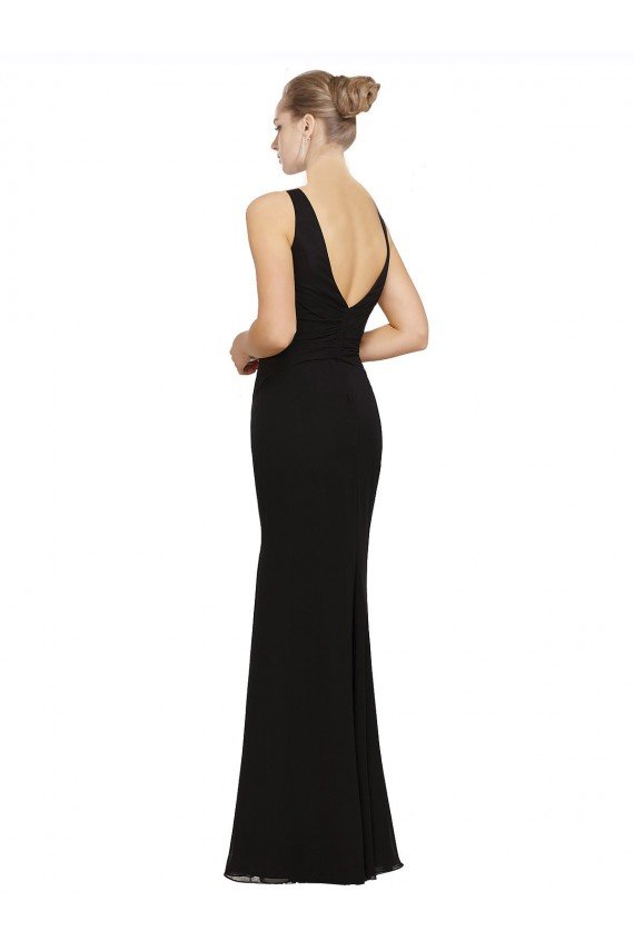 Open V-Back Chiffon Bridesmaids Dress with V-Neckine Sydney