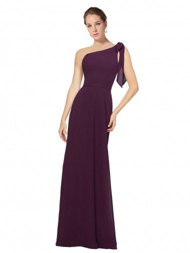 Shop One Shoulder Chiffon Bridesmaids Dress with Shoulder Bow Sydney