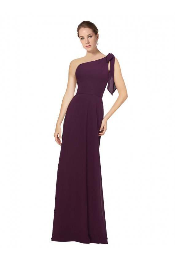 Shop One Shoulder Chiffon Bridesmaids Dress with Shoulder Bow Sydney
