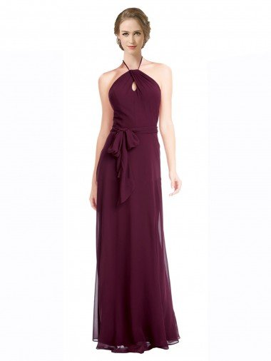 Shop Full Length Chiffon Bridesmaid Dress with Halter Top Sydney