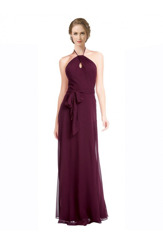 Shop Full Length Chiffon Bridesmaid Dress with Halter Top Sydney