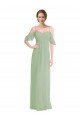 Long Chiffon Off-The-Shoulder Bridesmaid Dress with Double Flounce Sleeves Sydney