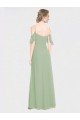 Long Chiffon Off-The-Shoulder Bridesmaid Dress with Double Flounce Sleeves Sydney