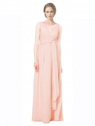 Shop Full Length Chiffon Bridesmaid Dress with V-Front and Back Sydney