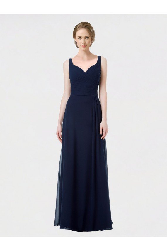 Long Chiffon Bridesmaid Dress with Sweetheart Neckline and Shoulder Straps Sydney