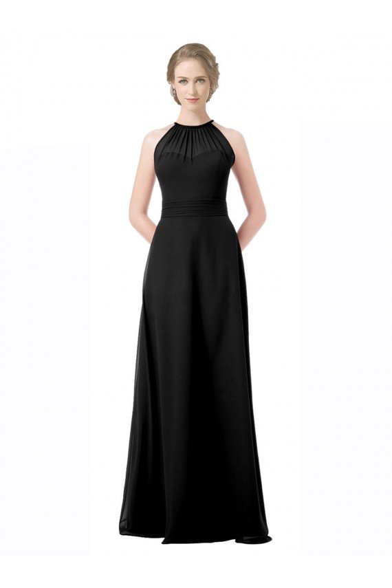 Full Length Chiffon Sweetheart Bridesmaid Dress with An Illlusion Overlay Sydney