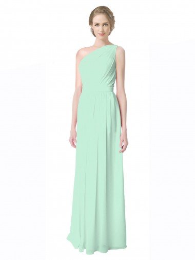 Shop One Shoulder Chiffon Bridesmaid Dress with Asymmetrical Ruched Bodice Sydney