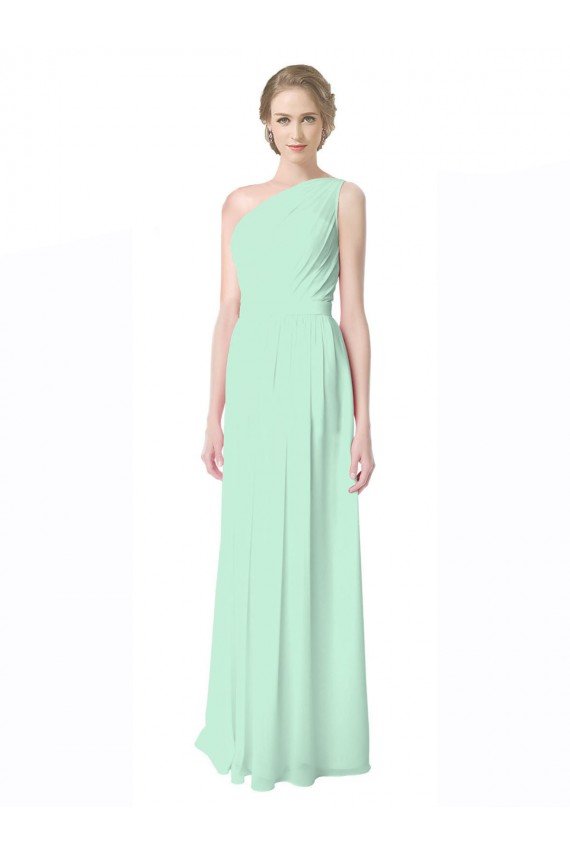 Shop One Shoulder Chiffon Bridesmaid Dress with Asymmetrical Ruched Bodice Sydney