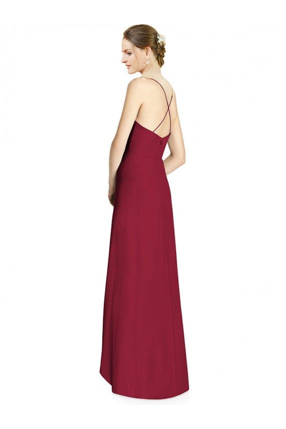 Shop Draped V-Neck High Low Chiffon Bridesmaid Dress Sydney