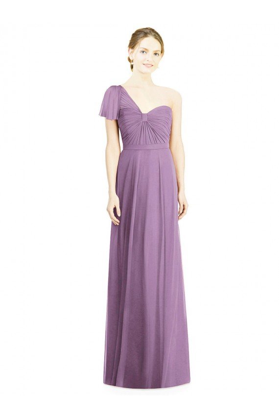 Shop Flutter Sleeves One Shoulder Long Chiffon Bridesmaid Dress Sydney