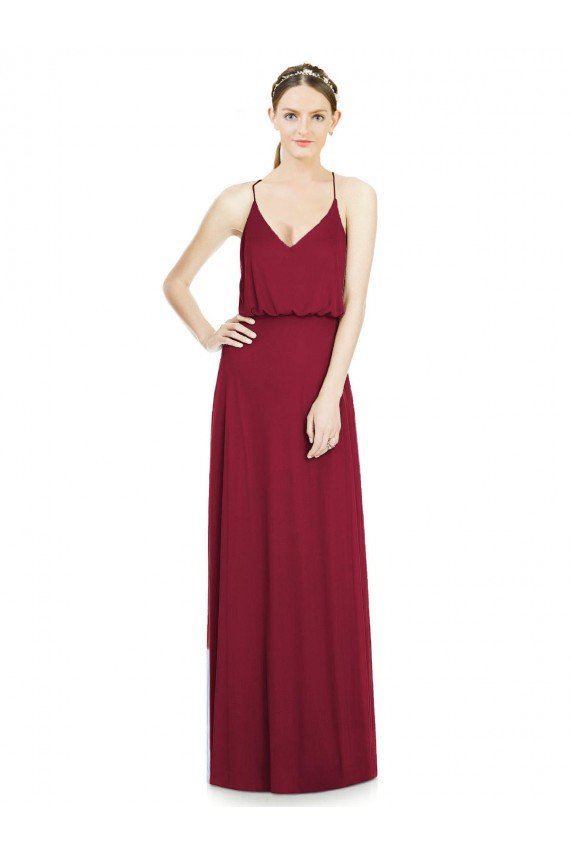 Shop Full Length V-Neck A-Line Chiffon Boho Bridesmaid Dress Sydney