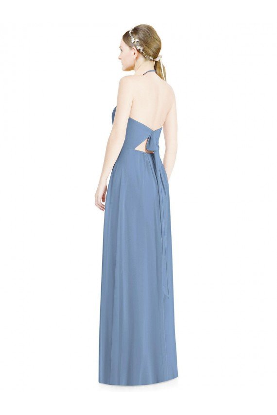 Shop Halter Neck Tie Back Long Chiffon Bridesmaid Dress Sydney