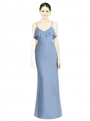 Shop Deep Open Back Long Chiffon V-Neck Bridesmaid Dress Sydney