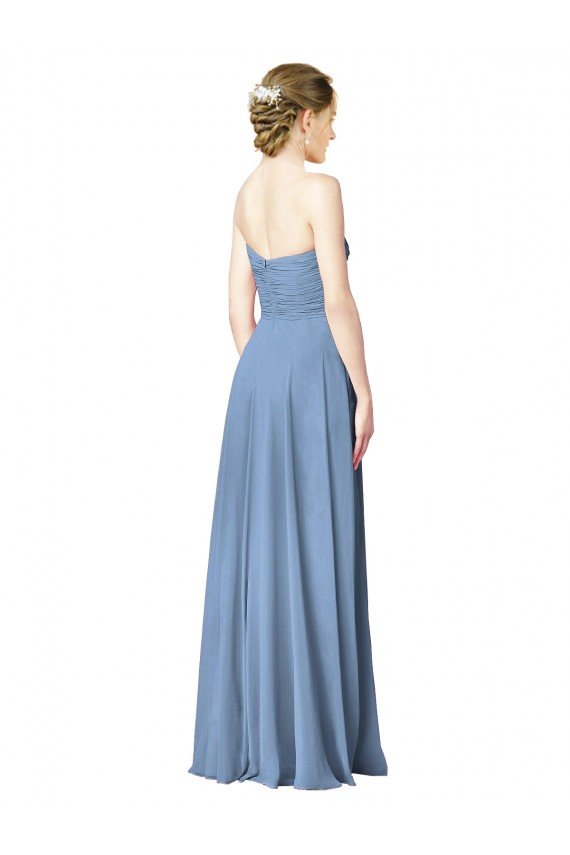 Shop Draped Strapless Sweetheart Full Length Chiffon Bridesmaid Dress Sydney