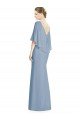 Shop V-Back Trumpet Chiffon Bridesmaid Dress with Draped Cape Overlay Sydney