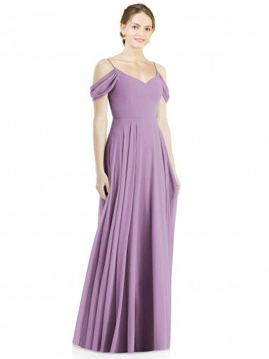 Shop Off the Shoulder Open Cowl-Back Maxi Bridesmaid Dress Sydney