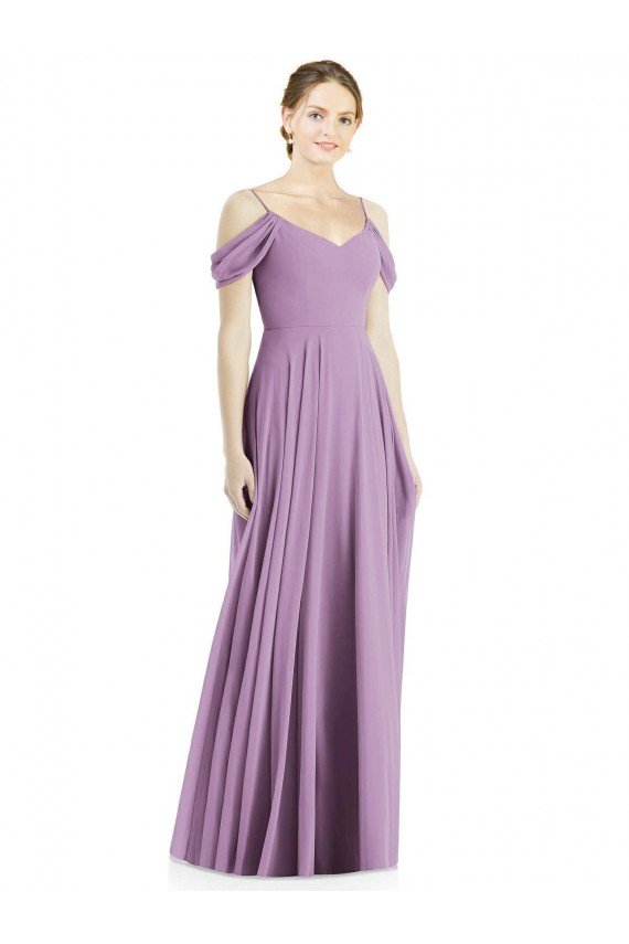 Shop Off the Shoulder Open Cowl-Back Maxi Bridesmaid Dress Sydney