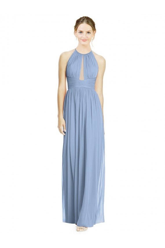 Open Back Long Chiffon Halter Bridesmaid Dress Sydney