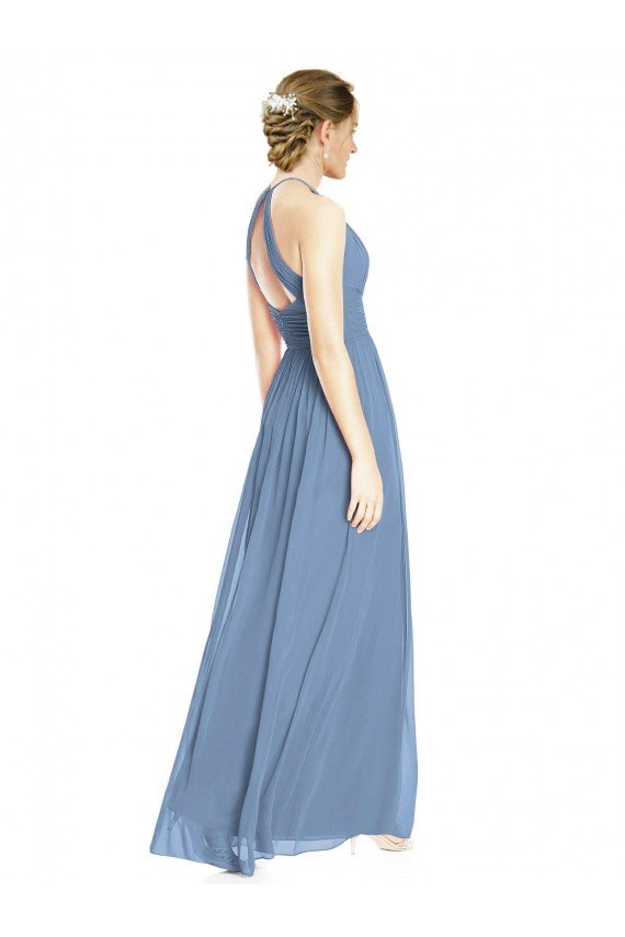 Open Back Long Chiffon Halter Bridesmaid Dress Sydney