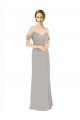 Shop Draped Cold Shoulder Chiffon Bridesmaid Dress with Pleated Wrap Bodice Sydney