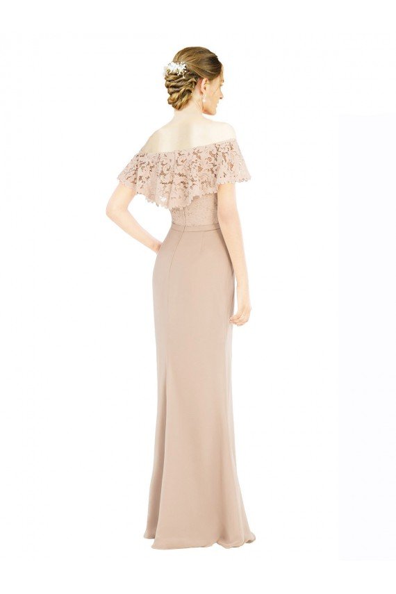 Shop Off the Shoulder Sleeves Sheath Chiffon Bridesmaid Dress / Prom Dress Sydney