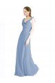Fluted Chiffon Wrap Bridesmaid Dress with Ruffles V-Neck Sydney