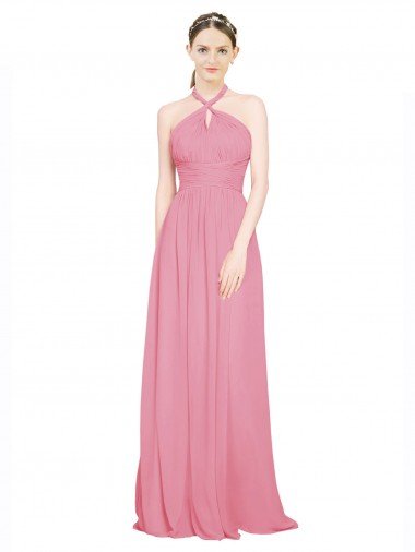 Halter Neck Keyhole A-Line Chiffon Bridesmaid Dress Sydney