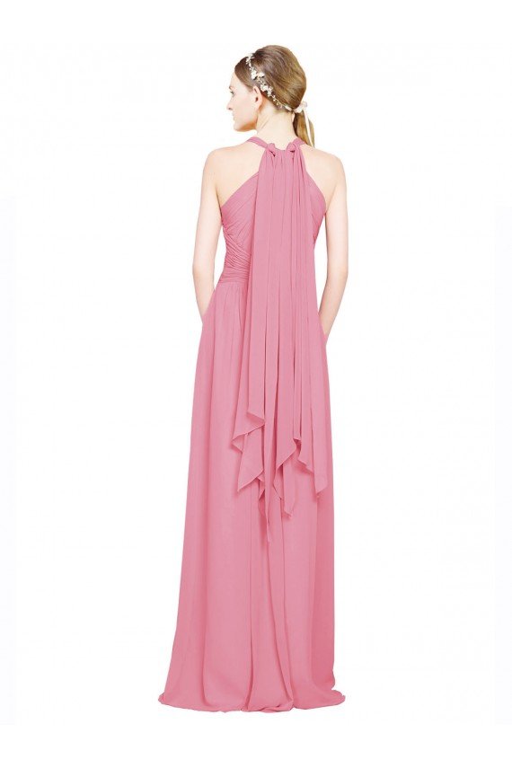 Shop Halter Neck Keyhole A-Line Chiffon Bridesmaid Dress Sydney