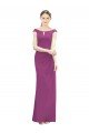 Full Length Long Chiffon Bridesmaid Dress with Boat Neck Sydney