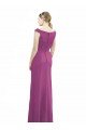 Full Length Long Chiffon Bridesmaid Dress with Boat Neck Sydney