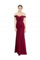 Shop Off the Shoulder Long Chiffon Bridesmaid Dress / Prom Dress with Pleats Sydney