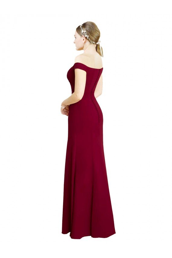Shop Off the Shoulder Long Chiffon Bridesmaid Dress / Prom Dress with Pleats Sydney