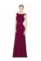 Slim Chiffon Bridesmaid Dress with Embellished Capped Sleeves Sydney