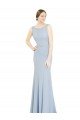 Full Length Chiffon Bridesmaid Dress with Sparkly Neckline and Belt Sydney