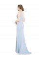 Full Length Chiffon Bridesmaid Dress with Sparkly Neckline and Belt Sydney